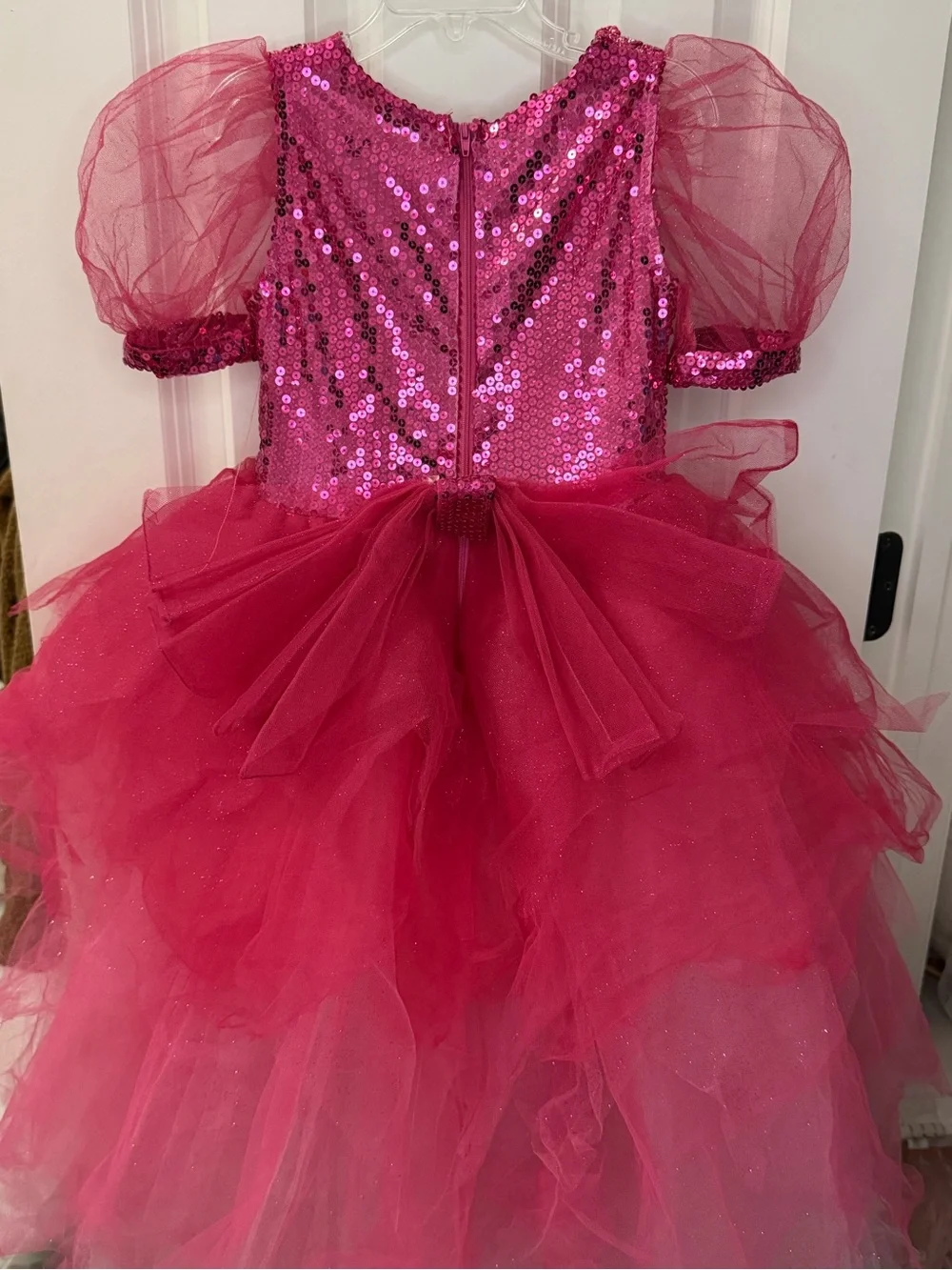 Source Unknown Hot Pink Sequin Tulle Princess Costume Dress